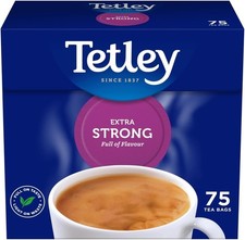 Tetley Extra Strong Black Tea Bags 75 Teabags (1 Pack UK ) 0.08 per strip