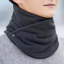 Classic solid color Snap Neck Winter Thickened Fleece-Lined Warm Neck Gaiter for