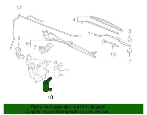Bomba de lavado de parabrisas genuina GM 2005-2010 Chevrolet Saturn Pontiac G5 22695015 Foto 4 de 4