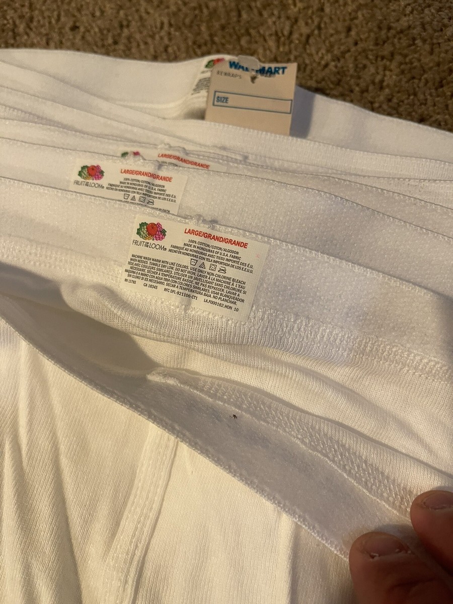 NWOT 6 Pair Of Fruit Of The Loom Vintage White Briefs Size Large