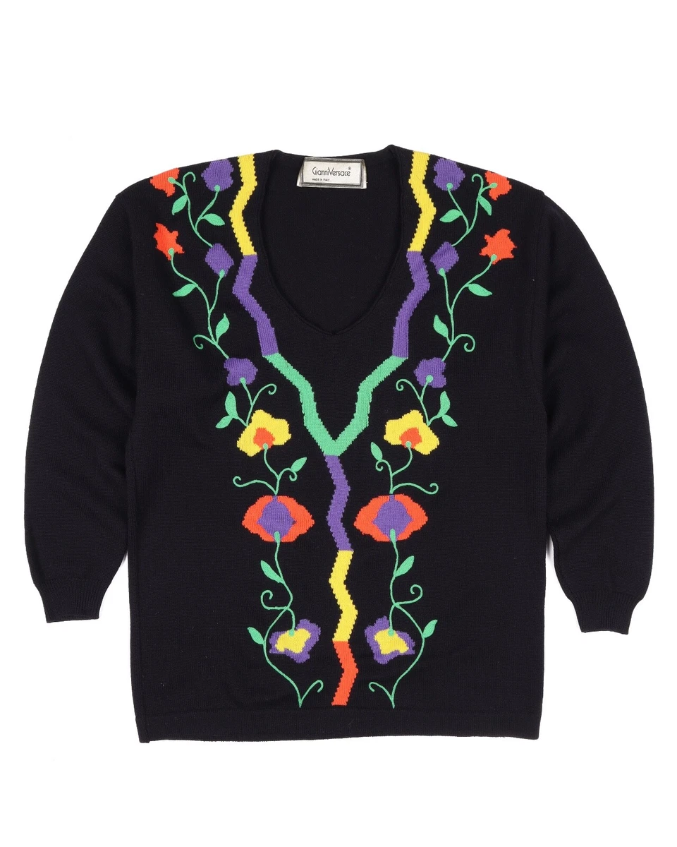 RARE Vintage GIANNI VERSACE Embroidered Black Women's