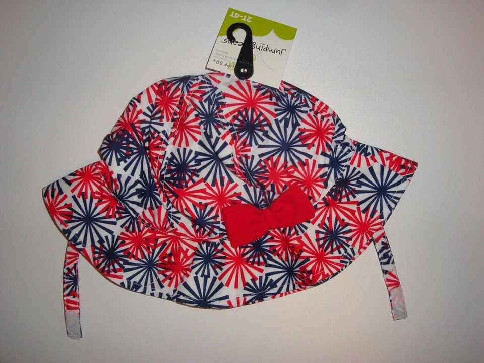 Sombrero cubo rojo blanco y azul floppy fuegos artificiales ~ talla 2-4T ~ nuevo con etiquetas Foto 4 de 4