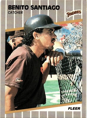 1989 Fleer #316 Benito Santiago Catcher San Diego Padres FREE - Main Image