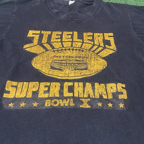 Pittsburgh Steelers Super Bowl X Teeshirt Champions Vintage Small NFL Football - Picture 5 of 5