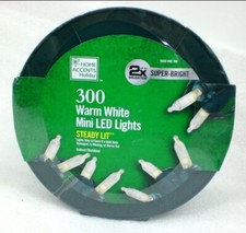 Home Accents Holiday 300 LED Warm White Mini Lights Constant On 86 feet long NEW