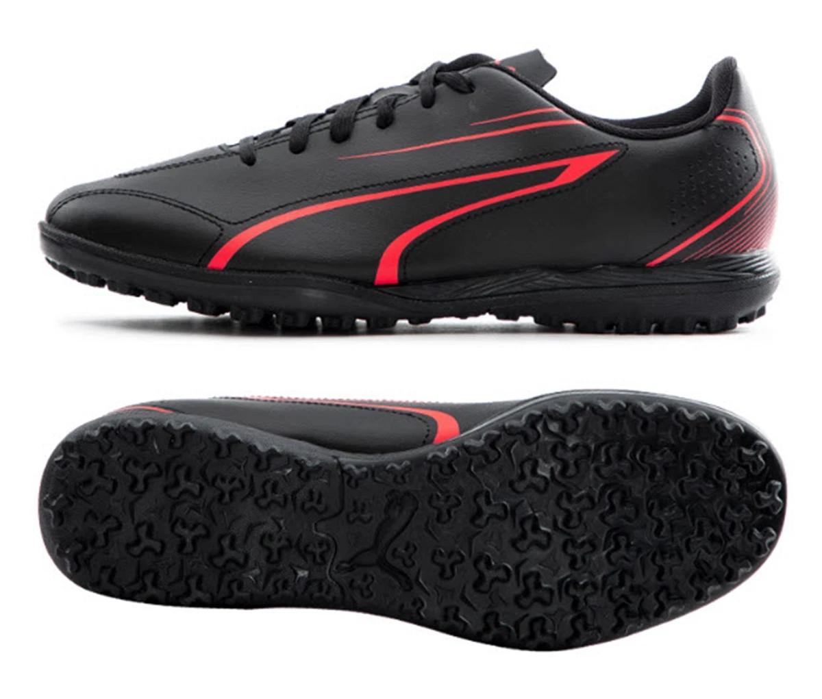 PUMA Men VITORIA TT Cleats Soccer Futsal Black Fire-Orchid Shoes Spike 10748402 PUMA Men VITORIA TT Cleats Soccer Futsal Black Fire-Orchid Shoes Spike 10748402