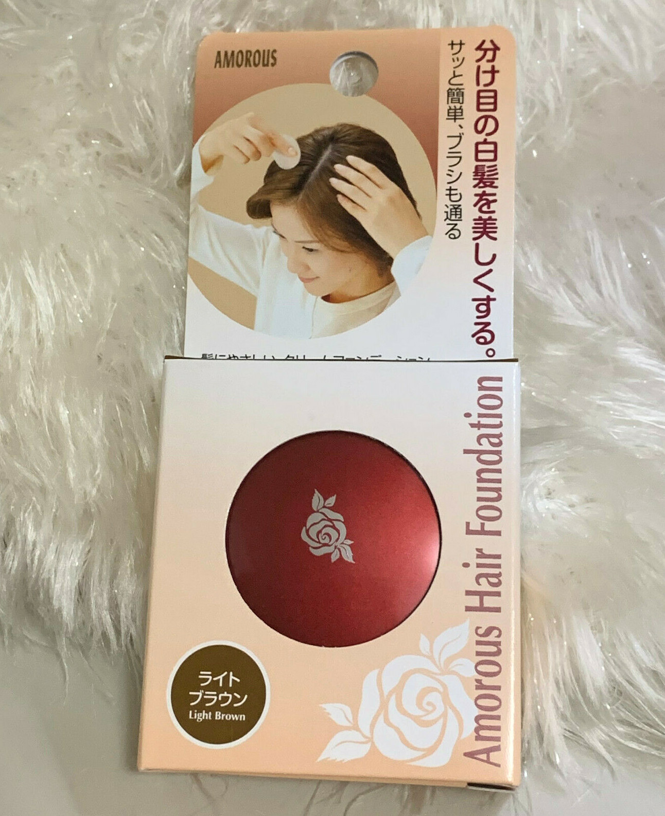 Japan AMOROUS KOKUSAI Hair Color Compact Foundation 5gWith PuffLight