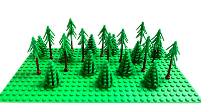 Lego  10 Bäume Tanne - 5 x Baum + 5 x Tanne - Wald 2435 24855