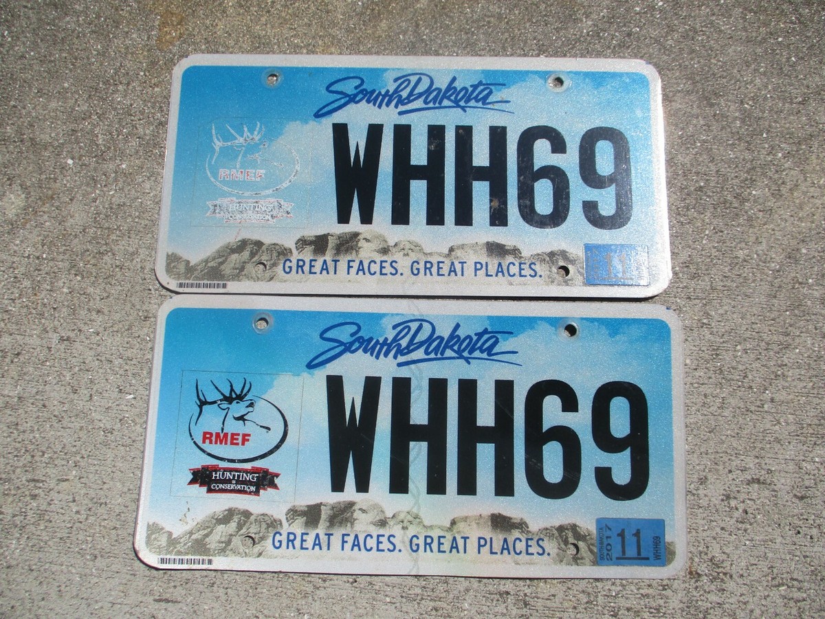 South Dakota 2017 Hunting is Conservation license plate pair