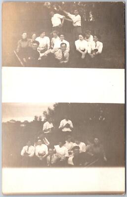Two Entries Group Photo Girls And Boys Postcard