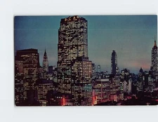 Postcard Twilight Time Mid Manhattan USA