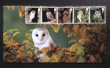 GB Buckingham 2018 Owls Set of 5 on First Day Cover SIGNED by Jemima Parry-Jones