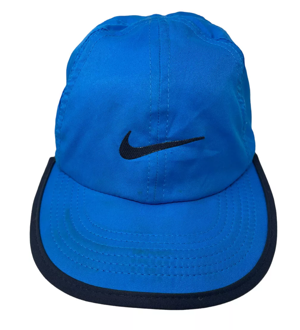 Royal Blue Nike Featherlight Dri-Fit Hat with Black Trim White Swoosh  Adjustable