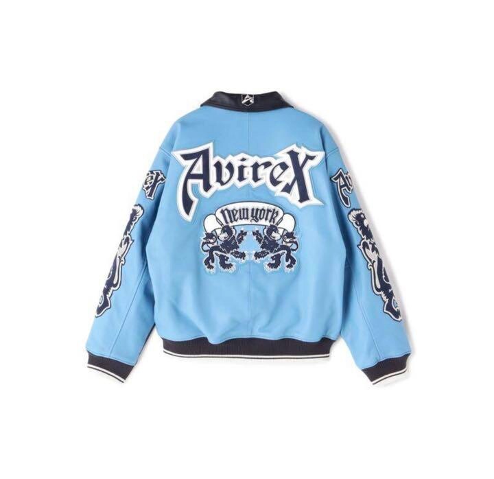 新品 AVIREX BELLE トラッカージャケット ブルゾン 白藍色 Fサイズ AVIREX USA Leather Jacket Size 2XL | eBay
