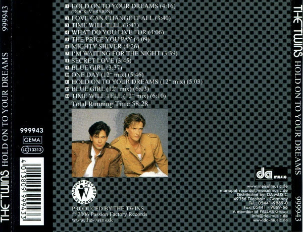 CD The Twins Hold On To Your Dreams Original 13 Track Album 80s Italo Synth-Pop - Bild 2 von 2