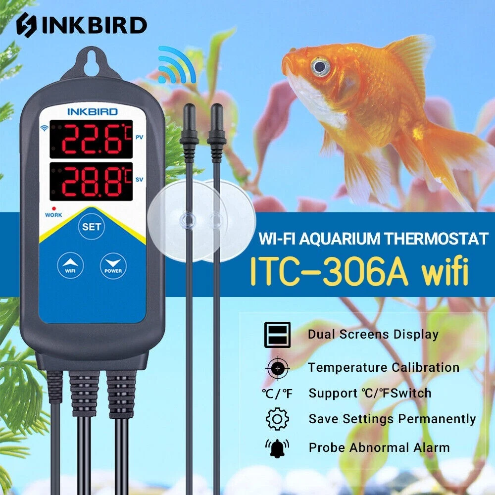 INKBIRD WiFi Aquarium Thermostat Heater Temperature, 45 OFF