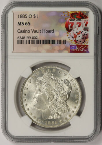 Dólar Morgan 1885-O plata $1 como nuevo 65 NGC casino bóveda tesoro - Imagen 1 de 4