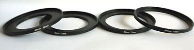 Ein brandneuer Metall-Steppfilteradapter für 72 mm Filter, vier Auswahlmöglichkeiten