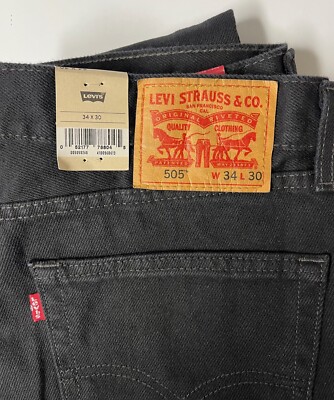 Levi's Men's Black 505 Jeans Size 34, 36, 40 Waist x 30 or 32 L