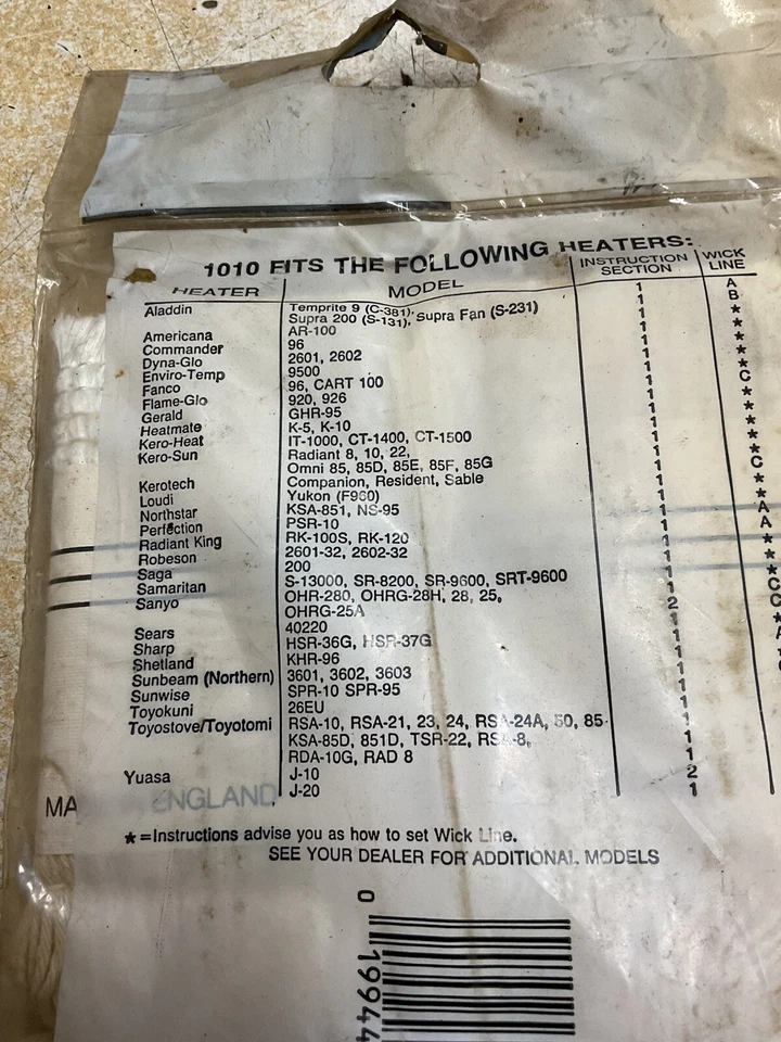 Mecha calefactora queroseno número 1010 se adapta a muchos modelos nueva Foto 4 de 4