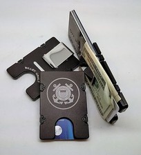 U.S. Coast Guard, Aluminum Wallet/Credit Card Holder, RFID Protection, Black