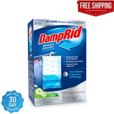 BRANDED DampRid Fresh Scent Hanging Moisture Absorber, 3 Pack