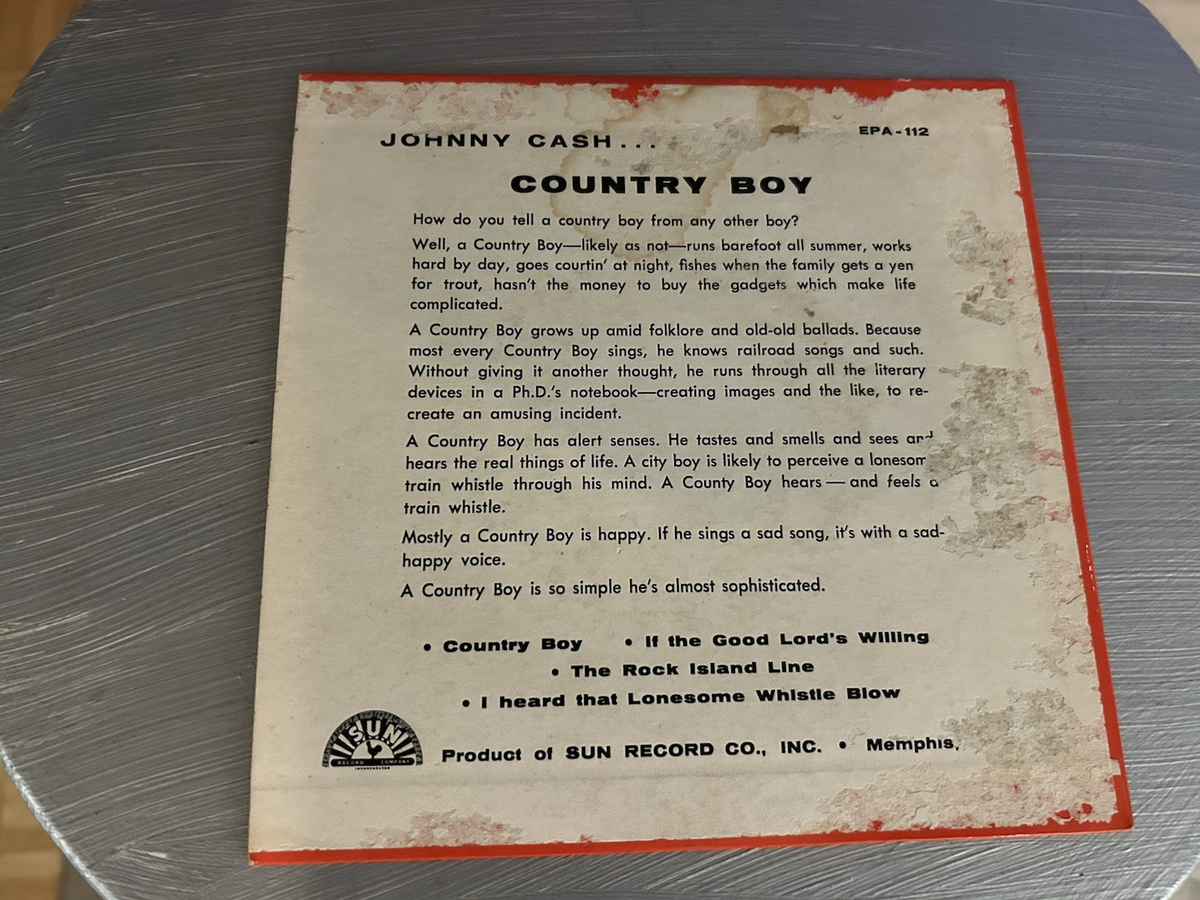 JOHNNY CASH Country Boy Sun EPA 112 7