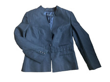 MARC AUREL Nadelstreifen Blazer Gr. 40 | Dandy-Look | Wollmix | Marine-Weiß 🖤