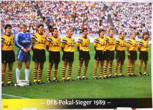 Borussia Dortmund Mannschaftskarte DFB Pokalsieger 1989
