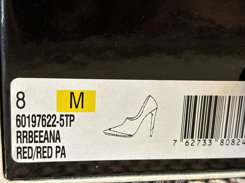 Новый с ярлыками Rachel Roy Beeana насосы красный красный кожаный змеиной кожи отделки золото туфли на шпильке 8 - Изображение 4 из 4