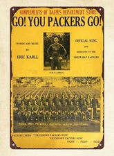 1931 Go You Packers Go  football tin sign tin plaque