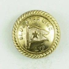 c.1911-15 The Blue Star Line Steamship Crewmember Uniform Button Original 2 K3BT