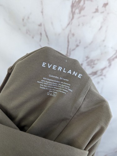 Everlane Bodysuit Women Large Brown Thong Off The Shoulder Supima Cotton Mocha - Picture 3 of 9