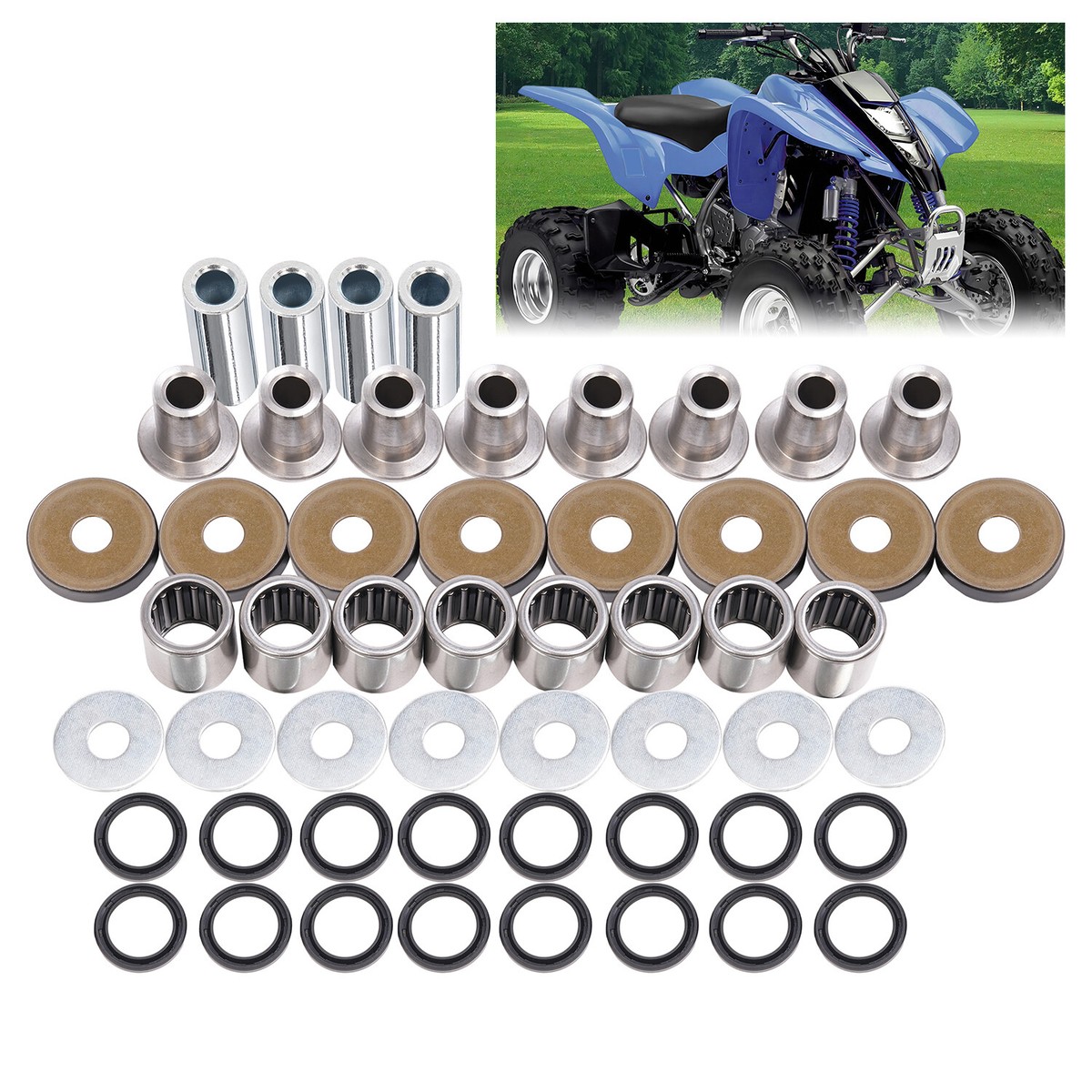 Front Upper+Lower A Arm Bushing Seal Kit For Suzuki LTZ400 Arctic
