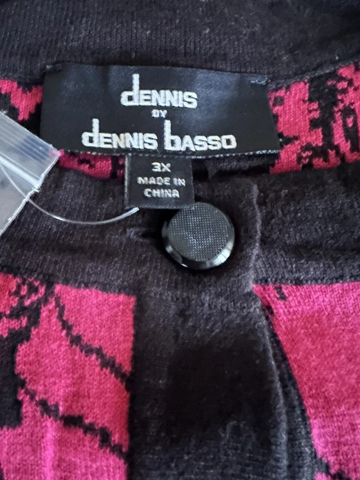 Dennis Basso Berry and Black Cardigan size 3x Button Down NEW - Image 3 of 4