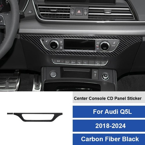 For Audi Q5 Q5L 2018-2024 Car Center Console CD Panel Trim Carbon Fiber Sticker - Picture 14 of 16
