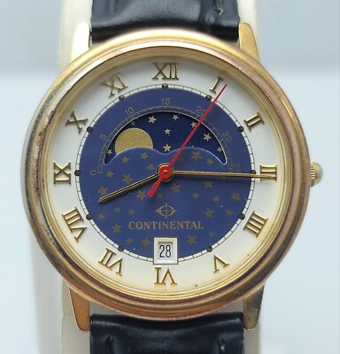 Continental Moonphase Quartz Vintage Men’s Swiss Watch