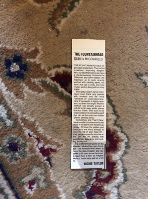 B7b  Ephemera 1986 Music Concert Review The Fountainhead Dublin