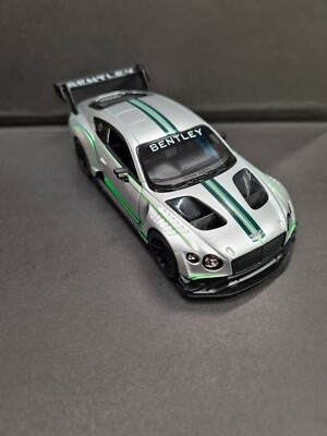 Bentley Continent GT3 Silber Kinsmart Spielzeug Auto Modell 1/38 Maßstab Metall