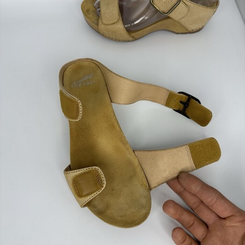 Dansko-Tanya Leather 2 Adj Strap Sandals Women Size 6.5-7 US EUR 37 Tan - Picture 6 of 14
