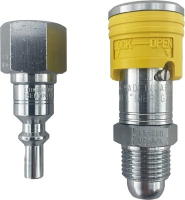 Koike Welding Inert Couplers, Regulator to Hose, Safe Welding Disconnect, Single