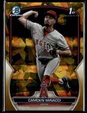 2023 Bowman Chrome Draft Sapphire Gold 1st Camden Minacci /50 Angels #BDC-23