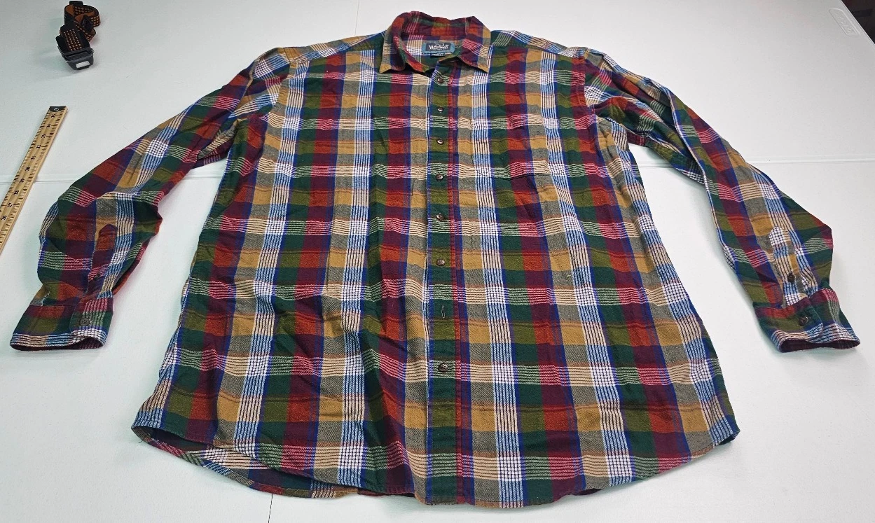 Woolrich Shirt Multicolor Plaid Flannel Button Down 2701 Chestnut Mens XL