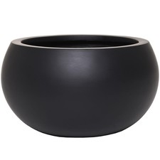 Blumentopf Pflanzschale MORINO Fiberglas 30x30x19 cm Anthrazit Rund