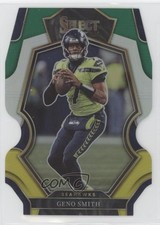 Panini Select Premier Level 2022 verde y amarillo Prizm troquelado Geno Smith 17k9