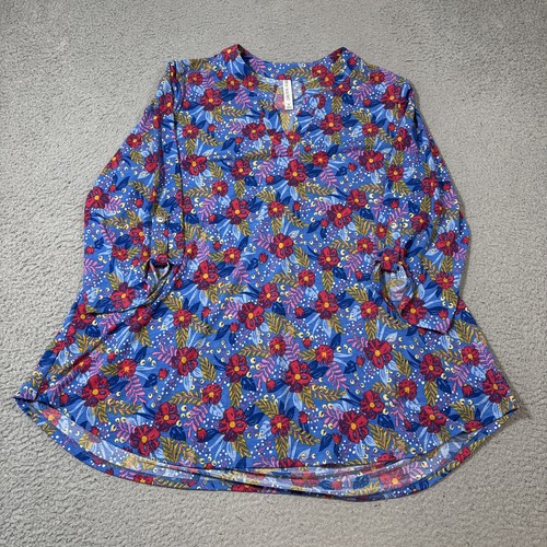 NWOT Dear Scarlett Womens 2X Lizzy Relaxed Flowy High Low Blouse Floral