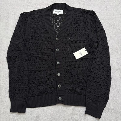 Corridor New York Lace Cardigan Black XL New with tags pima cotton crochet $365