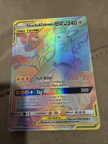 Pikachu & Zekrom GX 184/181 Secret Rainbow Rare Team Up