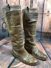 Frye Paige Tall Riding Boots Distressed Leather Tan Brown Taupe Womens 7.5 B (y4