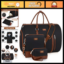 2-in-1 Convertible Travel Garment Bag with Waterproof Shoe Compartment - Ideal f